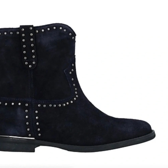 SPAZIOMODA WOMEN BLUE Suede BOOTS SIZE 40 US 9 MADE IN ITALY Studded - Picture 1 of 8